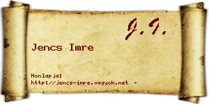 Jencs Imre névjegykártya